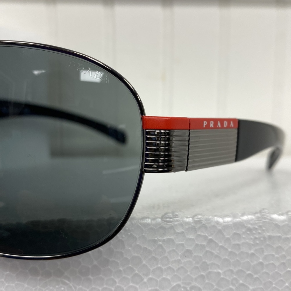 New Prada SPS 54H Aviator Sunglasses Black Gunmetal New! - Picture 12 of 14